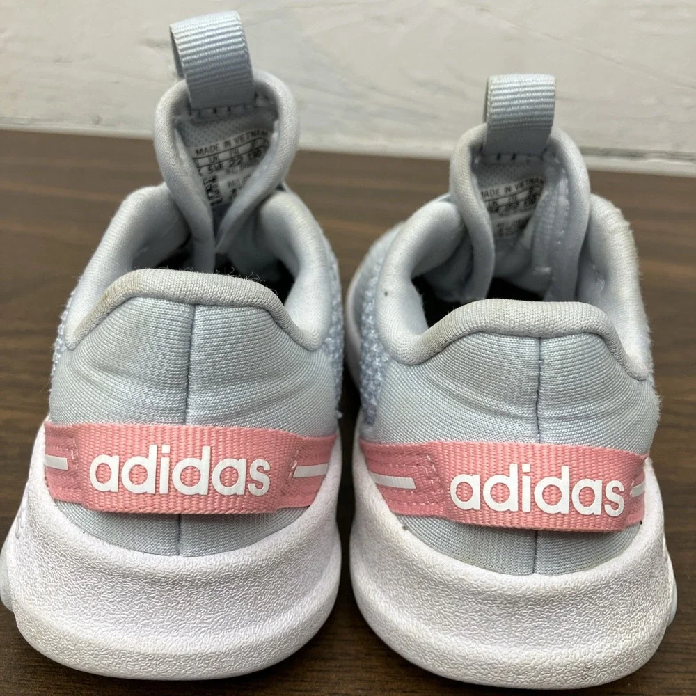 Adidas Racer TR 2.0 Sneakers Slip On Shoes Grey Pink School Toddler Girls 6K